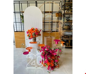 Decoração Adulto - Tropical Laranja, Rosa Pink & Branco III