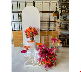 Decoração Adulto - Tropical Laranja, Rosa Pink & Branco III Decoração Adulto - Tropical Laranja, Rosa Pink & Branco III