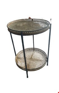 Mesa Lateral Dupla Telada Preta Ferro com Vidro G 50cmD 68cmA 