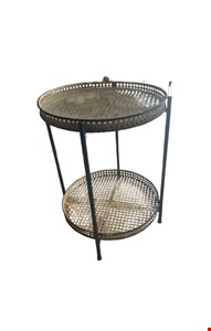 Mesa Lateral Dupla Telada Preta Ferro com Vidro G 50cmD 68cmA Mesa Lateral Dupla Telada Preta Ferro com Vidro G 50cmD 68cmA