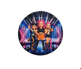 Painel Redondo Tecido Sublimado - Guerreiras do K-Pop 1,50mD