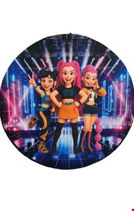 Painel Redondo Tecido Sublimado - Guerreiras do K-Pop 1,50mD