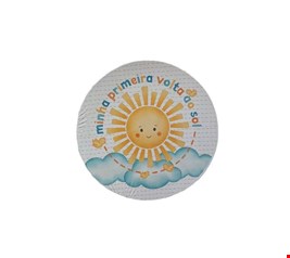 Painel Redondo Tecido Sublimado - Minha Primeira Volta ao Sol 1,50mD
