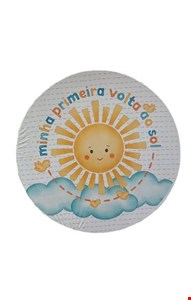 Painel Redondo Tecido Sublimado - Minha Primeira Volta ao Sol 1,50mD