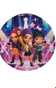 Painel Redondo Tecido Sublimado - Guerreiras do K-Pop Baby 1,50mD 