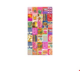 Capa de Painel Vertical Reto - Lambe Lambe Brasilidades Rosa 2mA X 1mL 