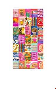 Capa de Painel Vertical Reto - Lambe Lambe Brasilidades Rosa 2mA X 1mL 