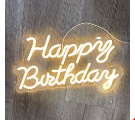 Letreiro em Led - Happy Birthday Luz amarela / branco quente 40cmC 