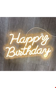 Letreiro em Led - Happy Birthday Luz amarela / branco quente 40cmC 