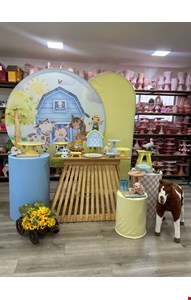 Kit Infantil Luxo - Fazendinha Azul e Amarelo XXII Kit Infantil Luxo - Fazendinha Azul e Amarelo XXII