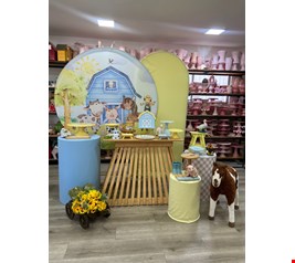 Kit Infantil Luxo - Fazendinha Azul e Amarelo XXII Kit Infantil Luxo - Fazendinha Azul e Amarelo XXII