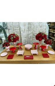 Decoração Adulto - Mesa Rosa e Vermelho I Decoração Adulto - Mesa Rosa e Vermelho I