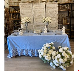 Decoração Infantil - Batizado Prata, Azul & Cristal IV Decoração Infantil - Batizado Prata, Azul & Cristal IV