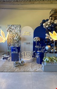 Decoração Adulto - 15 Anos Azul & Prata I