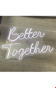 Letreiro em Led - Better Together Luz Branco Frio 50cmL 