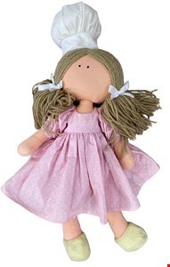 Temático Confeitaria - Boneca de Pano Confeiteira Vesido Rosa M Temático Confeitaria - Boneca de Pano Confeiteira Vesido Rosa M