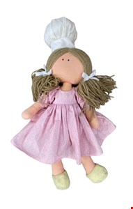 Temático Confeitaria - Boneca de Pano Confeiteira Vesido Rosa M Temático Confeitaria - Boneca de Pano Confeiteira Vesido Rosa M