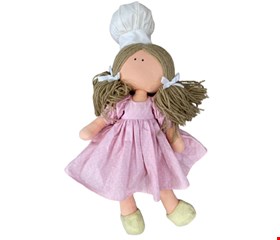 Temático Confeitaria - Boneca de Pano Confeiteira Vesido Rosa M Temático Confeitaria - Boneca de Pano Confeiteira Vesido Rosa M