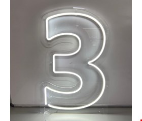 Número em Led -3  Luz Branco Frio 50cmA 35cmL 