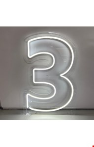 Número em Led -3 Luz Branco Frio 50cmA 35cmL Número em Led -3 Luz Branco Frio 50cmA 35cmL