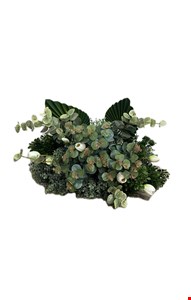 Arranjo Folhagem com Eucalípto, Leque e Tulipa Branca GG 