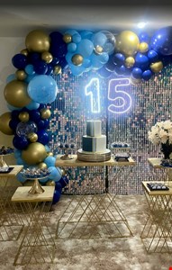 Kit Adulto Luxo - 15 anos Azul e Prata