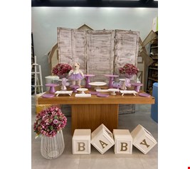 Decoração - Chá Revelação Branco e Lilás II