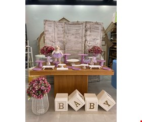 Decoração - Chá Revelação Branco e Lilás II