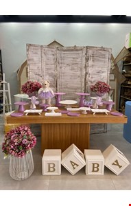 Decoração - Chá Revelação Branco e Lilás II