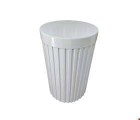 Cilindro Ripado Tampo Largo Laqueado Branco G - 80cmA 50cmD 