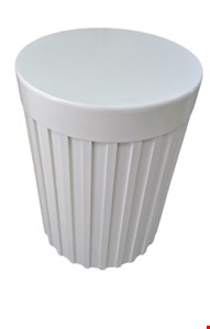 Cilindro Ripado Tampo Largo Laqueado Branco M - 60cmA 43cmD 