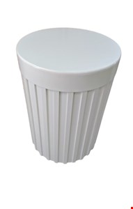 Cilindro Ripado Tampo Largo Laqueado Branco M - 60cmA 43cmD 