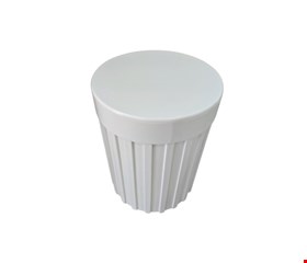 Cilindro Ripado Tampo Largo Laqueado Branco P - 48cmA 35cmD