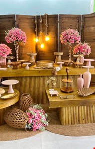 Decoração Adulto - Rosa, Madeira & Dourado I 