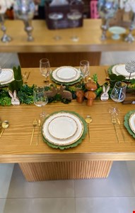 Decoraçao Adulto - Páscoa Mesa Posta Verde, Dourado & Cristal I Decoraçao Adulto - Páscoa Mesa Posta Verde, Dourado & Cristal I