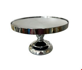 Suporte Balaustre Espelhado  Prata 18cmD 14cmA -