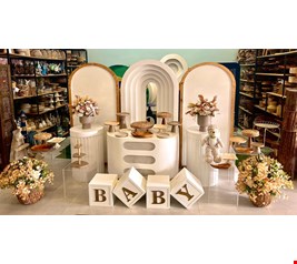 Decoração Infantil - Chá de Fralda Branco e Bege I