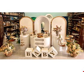 Decoração Infantil - Chá de Fralda Branco e Bege I