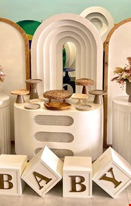 Decoração Infantil - Chá de Fralda Branco e Bege I