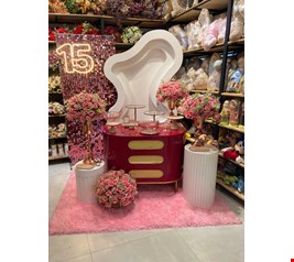 Decoração Adulto - 15 Anos Rosa & Branco I