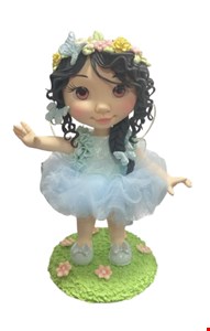 Temático Fadas - Fada com Vestido Azul Biscuit 30cmA