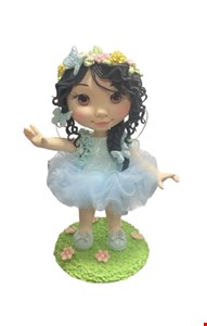 Temático Fadas - Fada com Vestido Azul Biscuit 30cmA