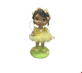 Temático Fadas - Fada com Vestido Amarelo Biscuit 30cmA