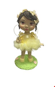 Temático Fadas - Fada com Vestido Amarelo Biscuit 30cmA