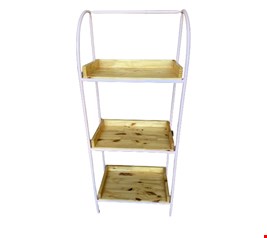 Estante Ferro 3 prateleiras Pinus Rosa Bebe - 50cmL 129cmA 30cmP 