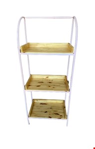 Estante Ferro 3 prateleiras Pinus Rosa Bebe - 50cmL 129cmA 30cmP 