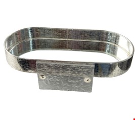 Bandeja Oval Prata Com Base Acrilica 30cmC