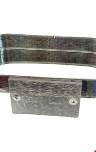 Bandeja Oval Prata Com Base Acrilica 30cmC