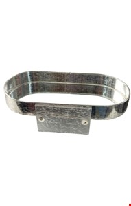 Bandeja Oval Prata Com Base Acrilica 30cmC