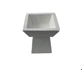 Castiçal Quadrado Branco Resina 11cmA X 10cmL